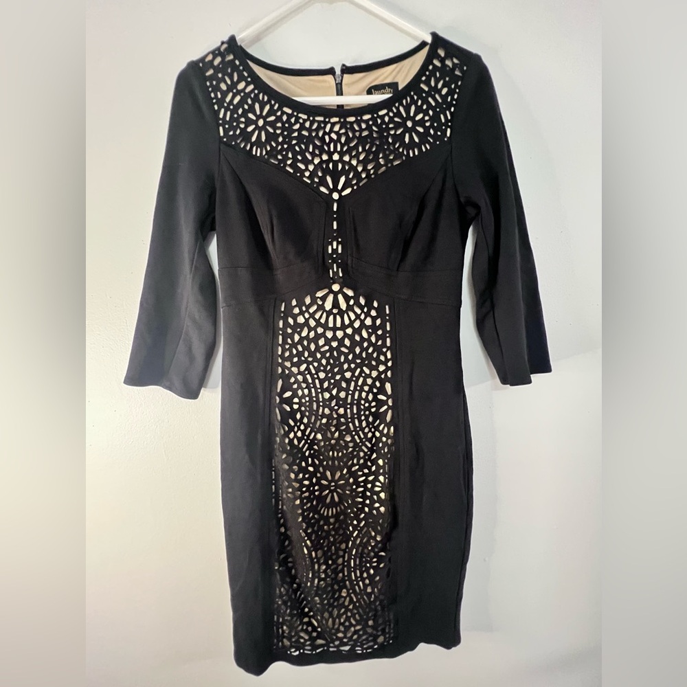 Laundry By Shelli Segal Black Midi Dress
